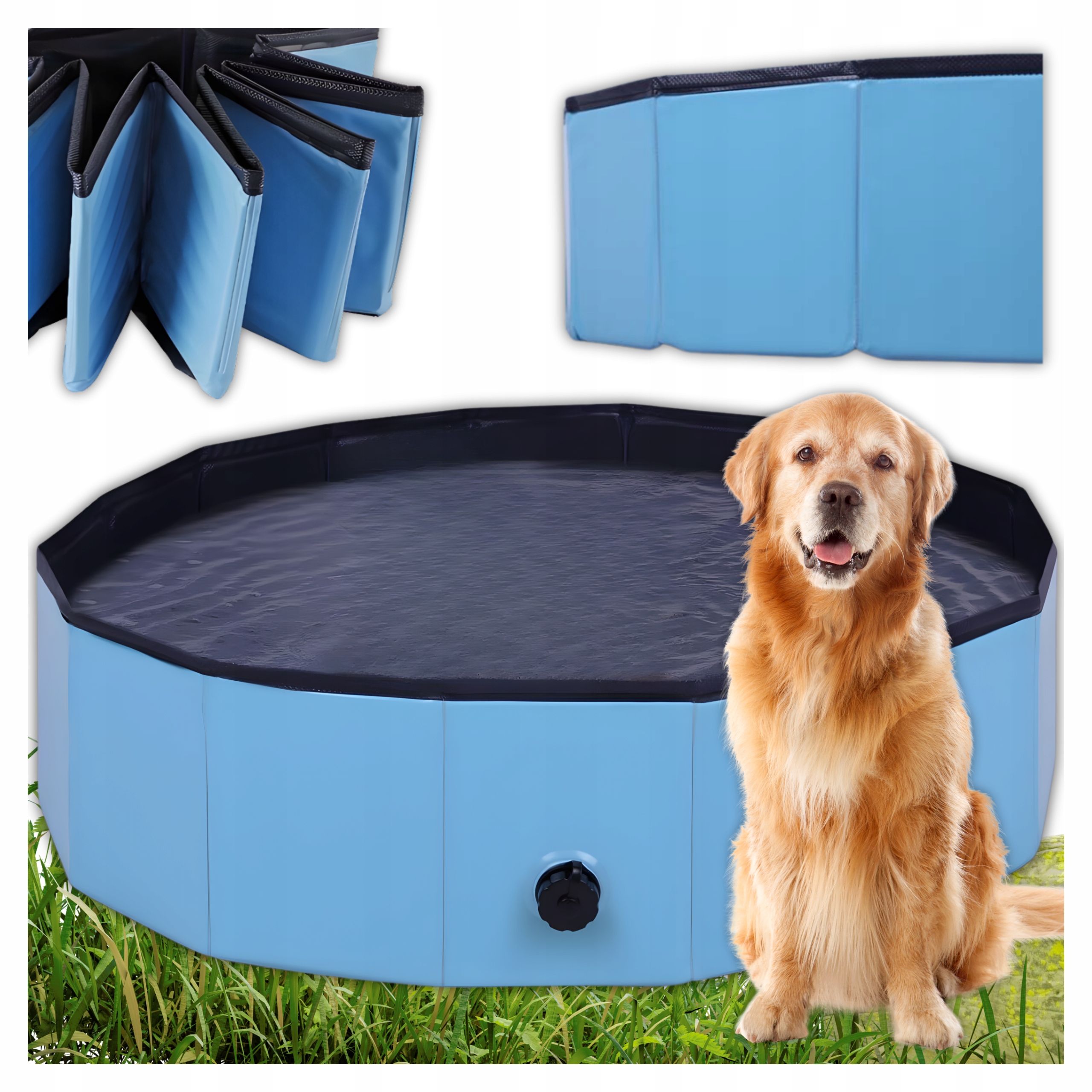 Velký Rozpěrný Bazén Pro Psa 160x30 cm Skládací Zahradní Šedý XL Bazének