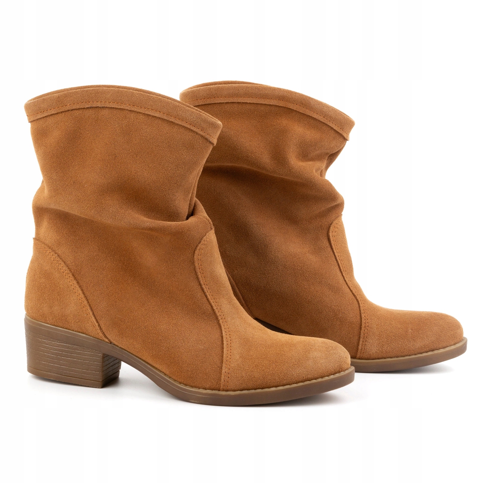 Dámské kotníkové boty semišové kovbojské boty zateplené boty Mona červené 41