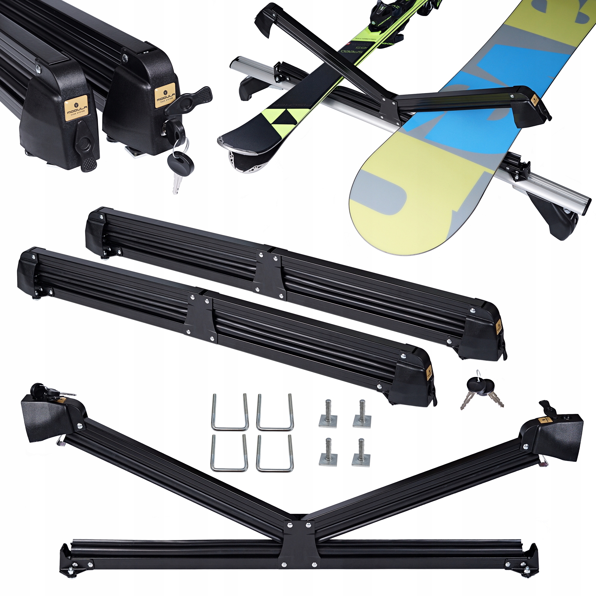 

Modula Włoski Uchwyt Bagażnik na Narty 8 Deski 4