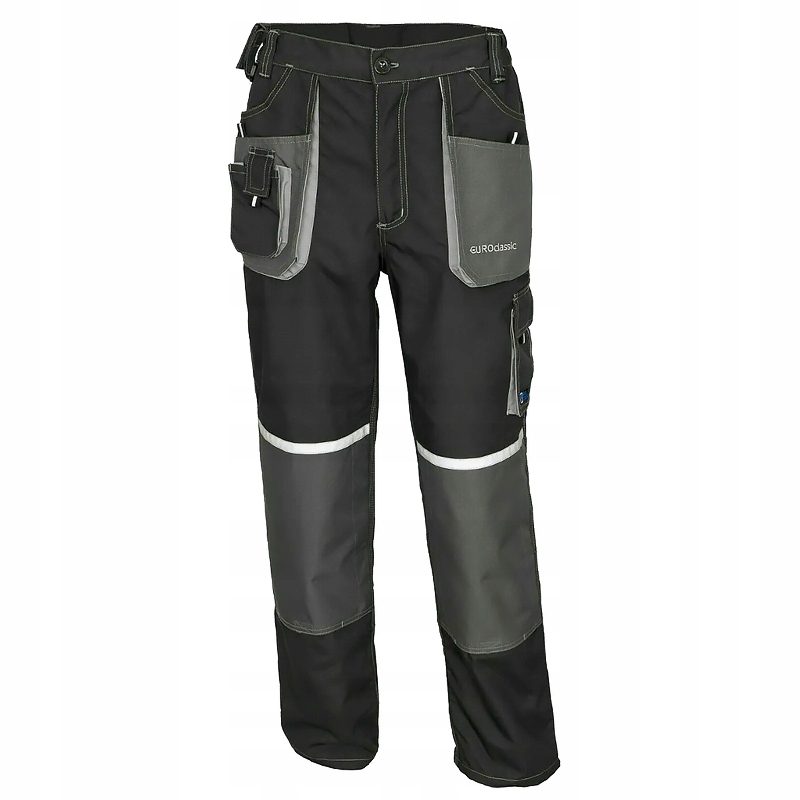 WZMACNIANE SPODNIE ROBOCZE DO PASA POTRÓJNE SZWY ODBLASKI 9 KIESZENI MOCNE Kod producenta 5902869794395