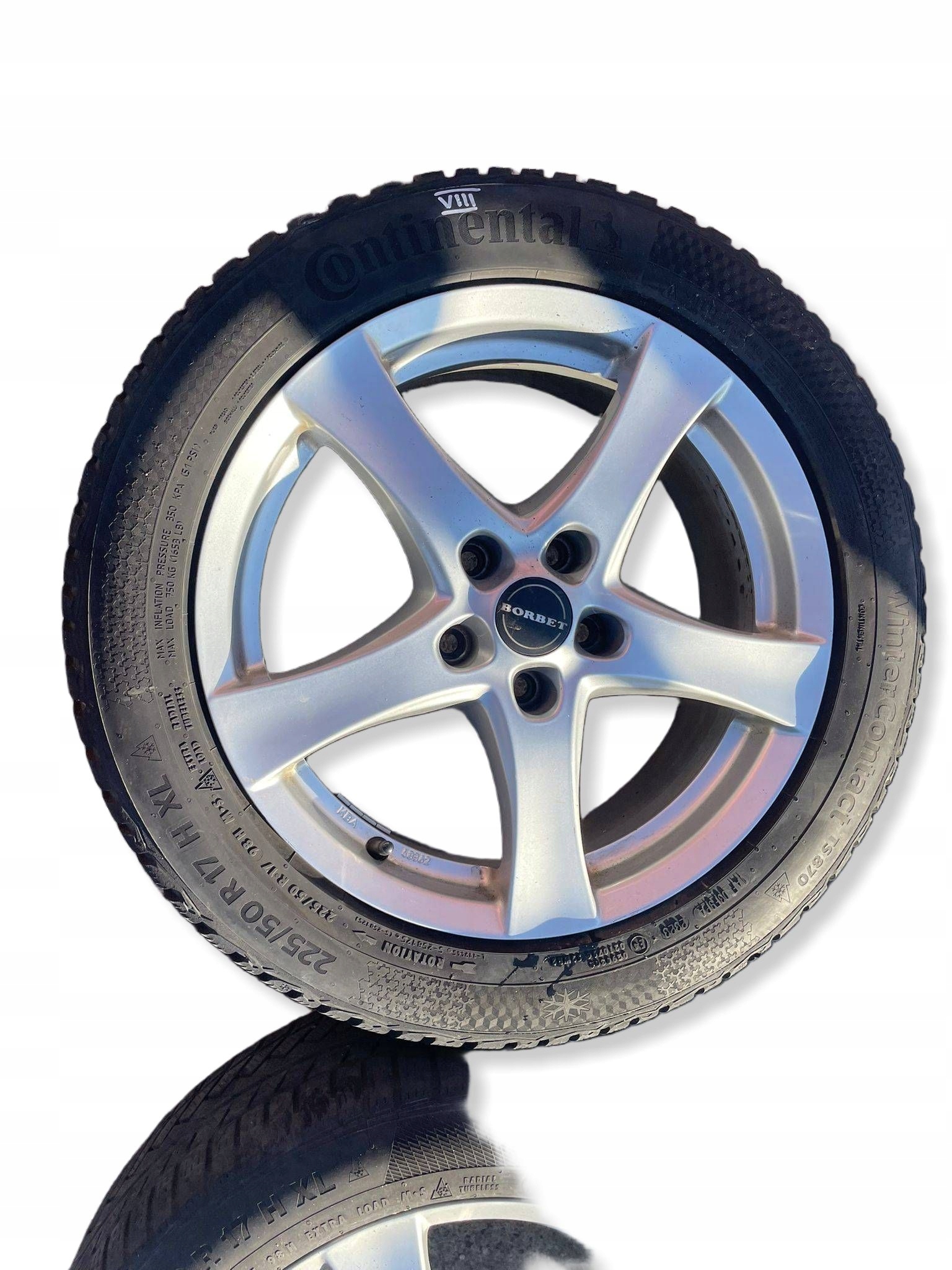 wheels discs aluminium tyre CONTINENTAL 225/50R17 ZIMA