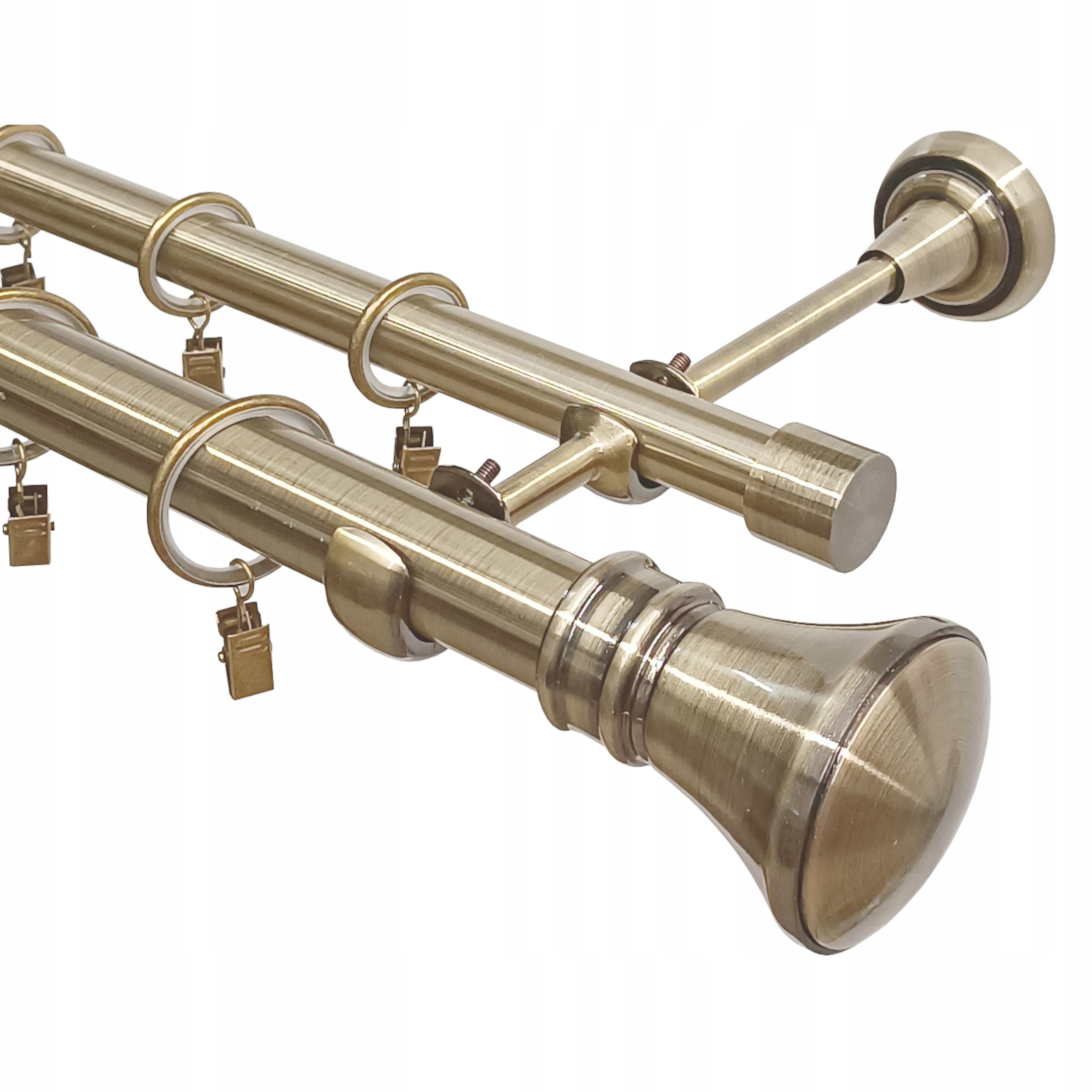 Garnýž Dvojitá Kovový Zlatý Záclonové Tyče 25 19 MM 360 CM, Galvanizované