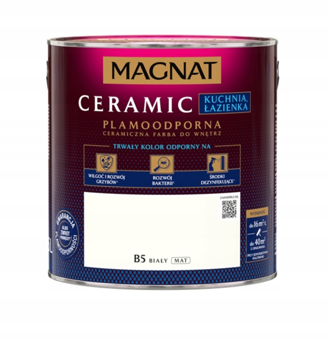 Magnat ceramic kuchnia łazienka B5 czysta biel 2.5L biały mat