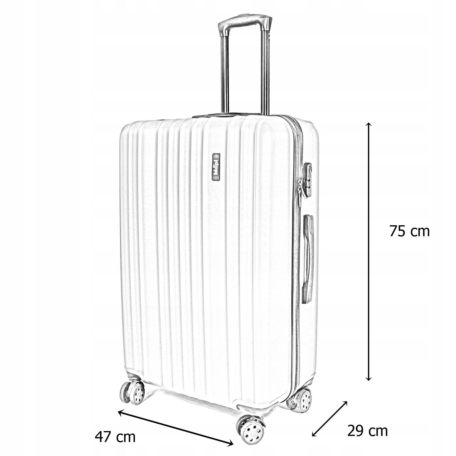 Zestaw Walizek Podróżnych Kuferek + Duża Walizka Kolor czarny