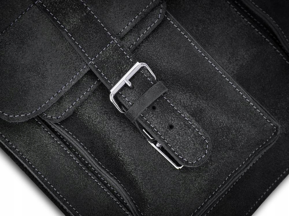 POLSKA SKÓRZANA TORBA LISTONOSZKA NA RAMIĘ SOLOME Głębokość (krótszy bok) 10 cm