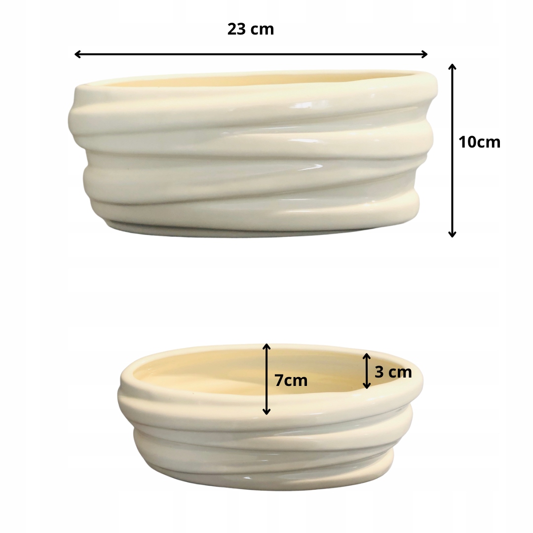 Osłonka ceramiczna biała Paski Małe Materiał ceramika