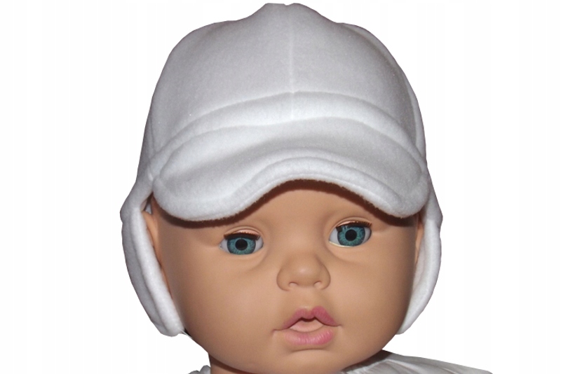 CZAPKA CIEPŁA czapeczka do chrztu BIAŁA POLAR WYPRZEDAZ roz 86 Marka Dominga