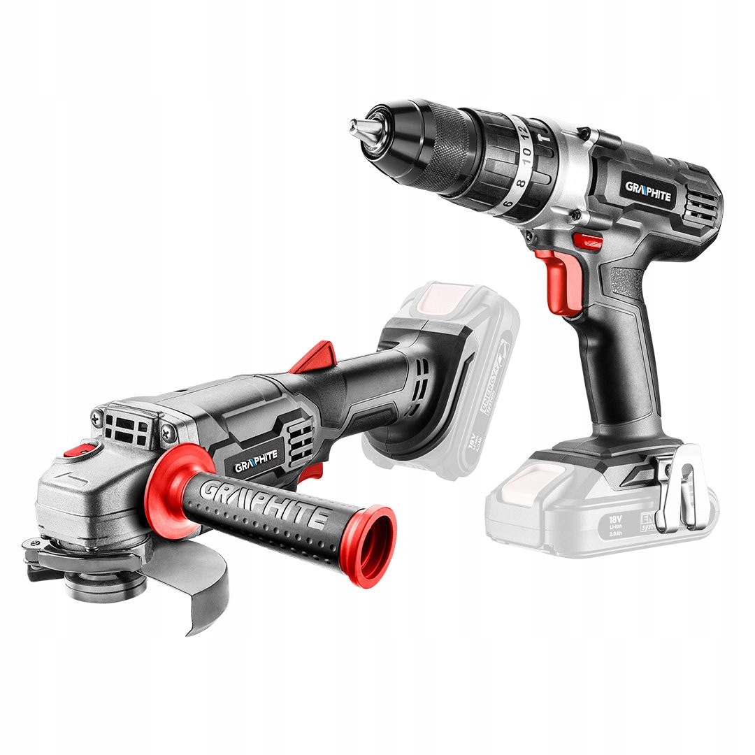 ZESTAW GRAPHITE ENERGY+ WKRĘTARKA UDAROWA 58G010 SZLIFIERKA 58GE130 Marka Graphite