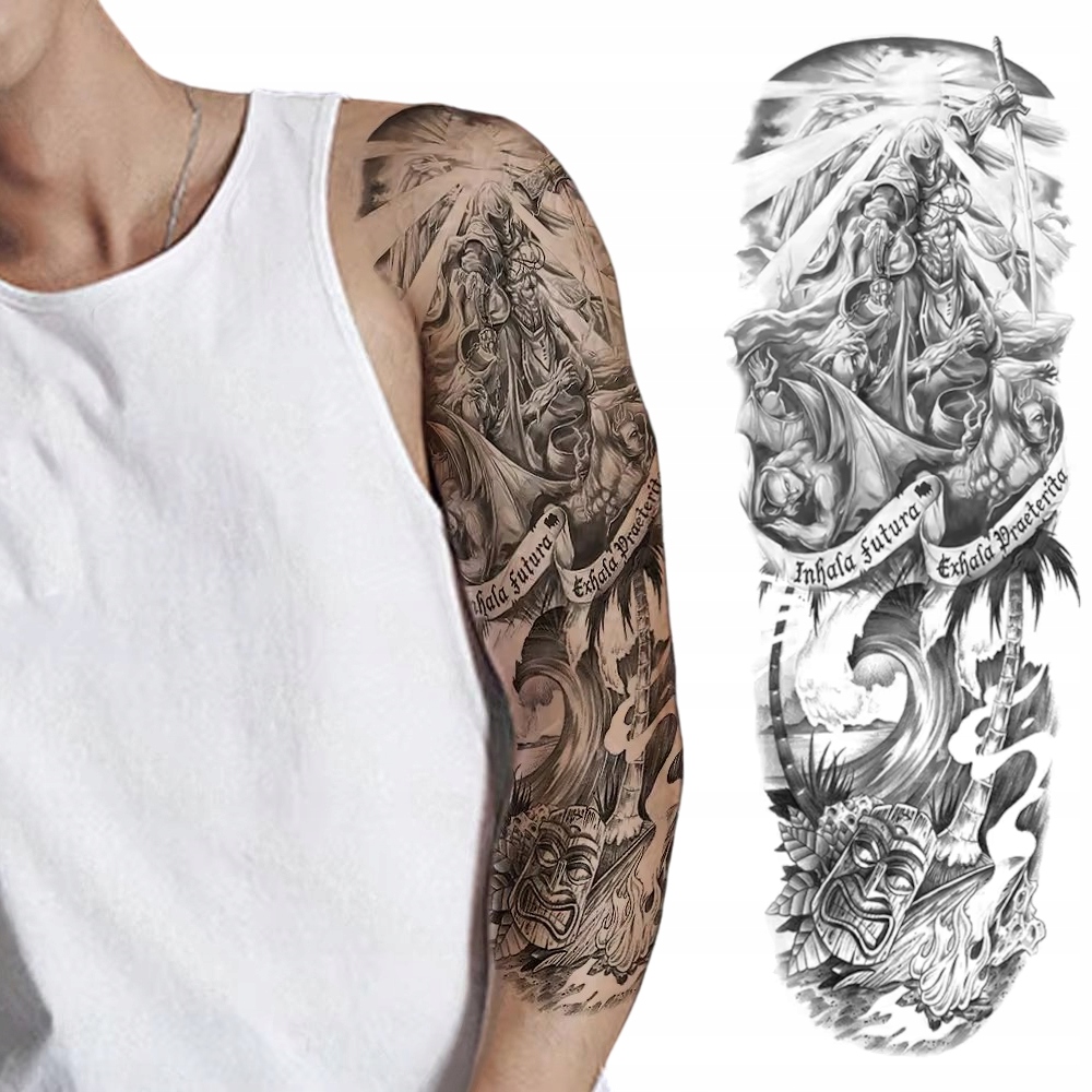 TATUAŻ TYMCZASOWY ZMYWALNY RĘKAW NA RĘKĘ ANIOŁ