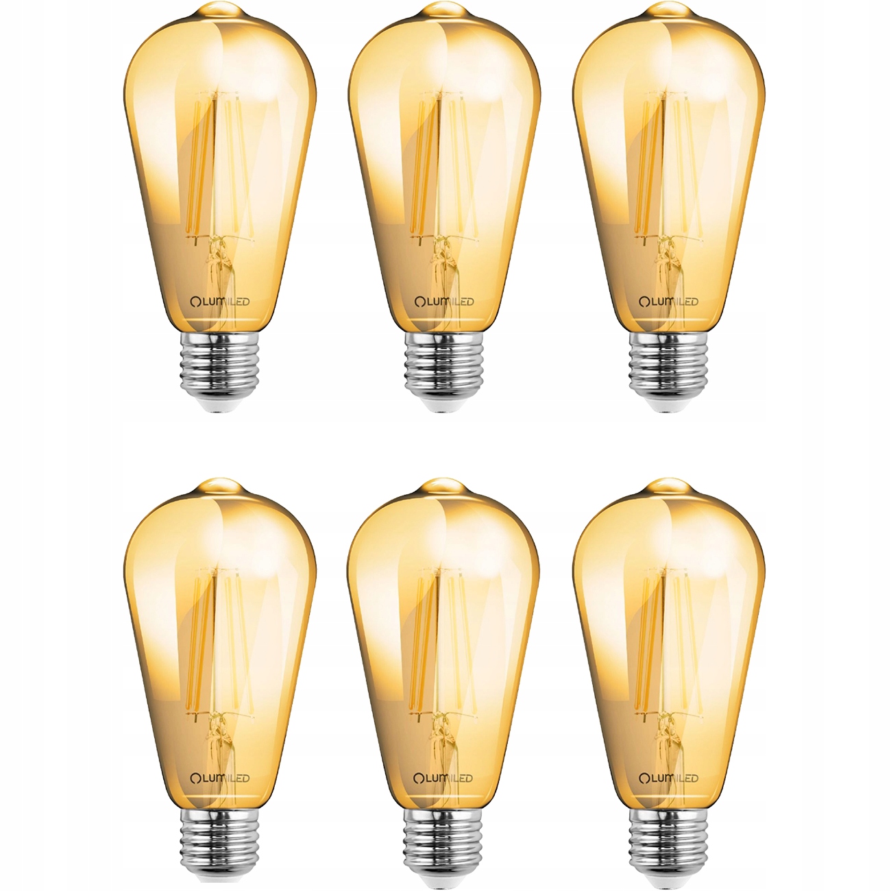 6x Żarówka LED E27 6W = 50W 2200K FILAMENT EDISON