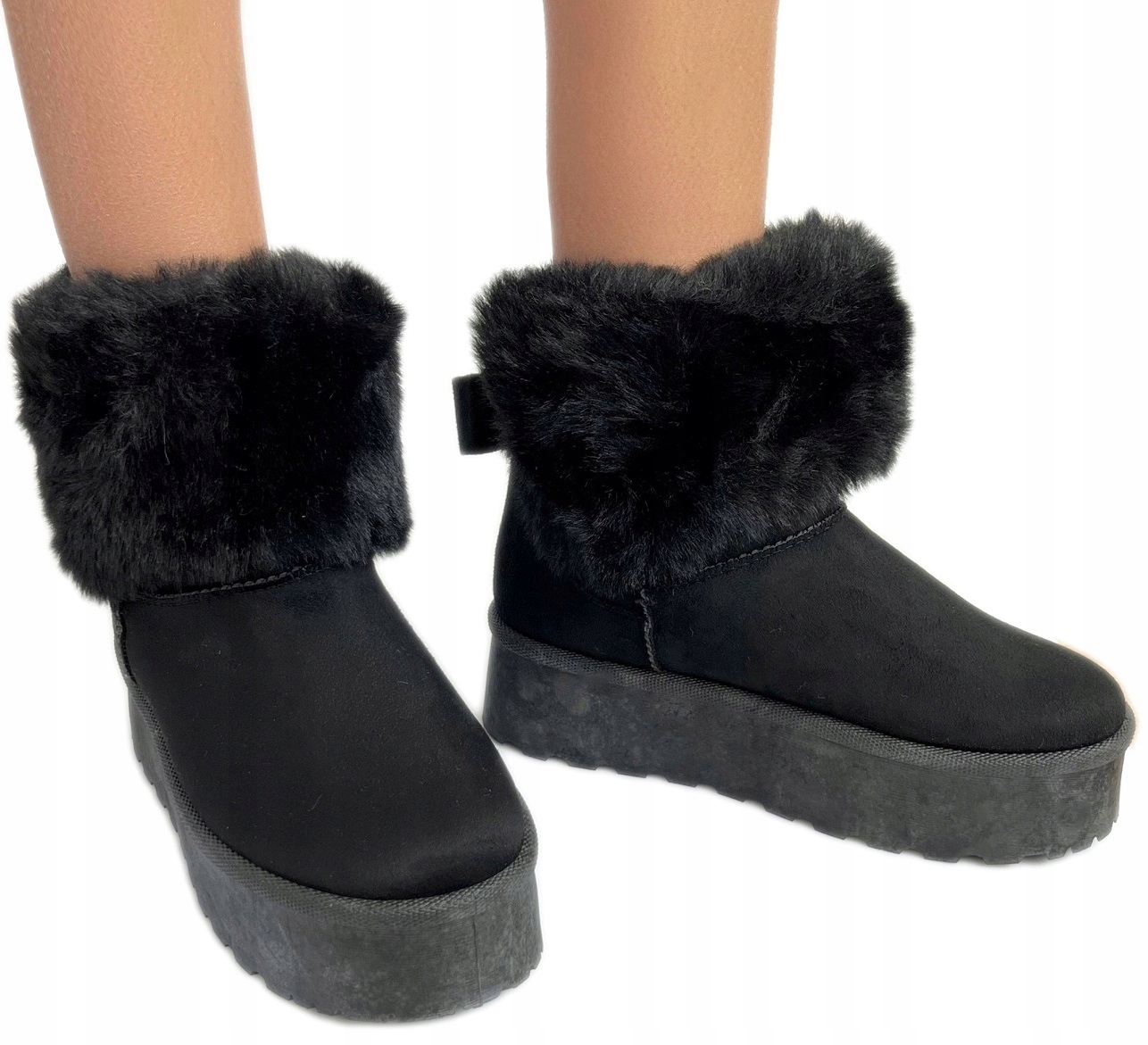 Sněhule Milé Kožíšek Silná podrážka Dámské semišové kozačky *38*