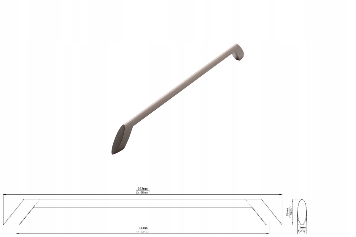 Nábytková úchytka Siro 2415-352ZN21 s efektem nerezové oceli