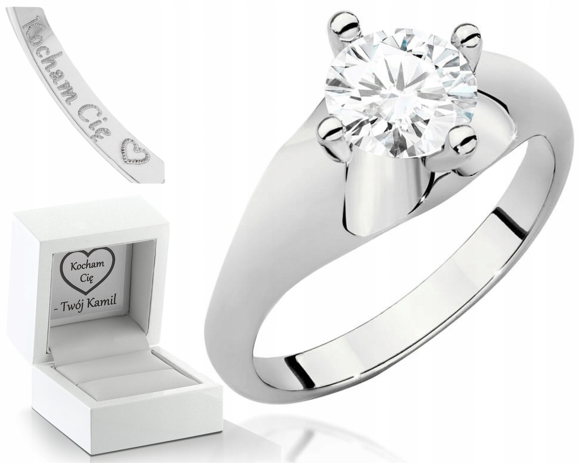 Bílý Zlatý Prstýnek S Laboratorním Diamantem, Klasický, Nadčasový