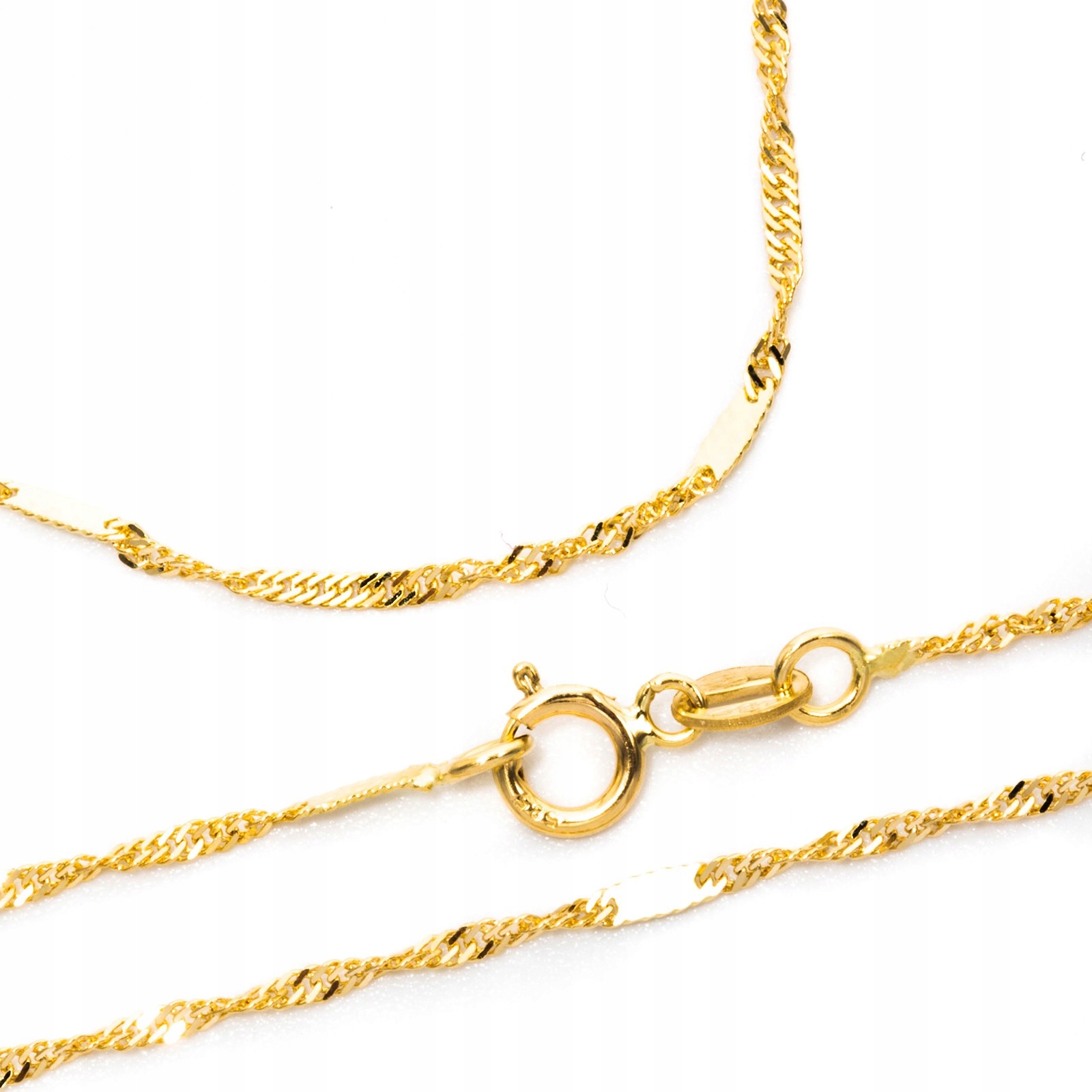 Zlatý řetízek 585 Singapur plechy 45 cm