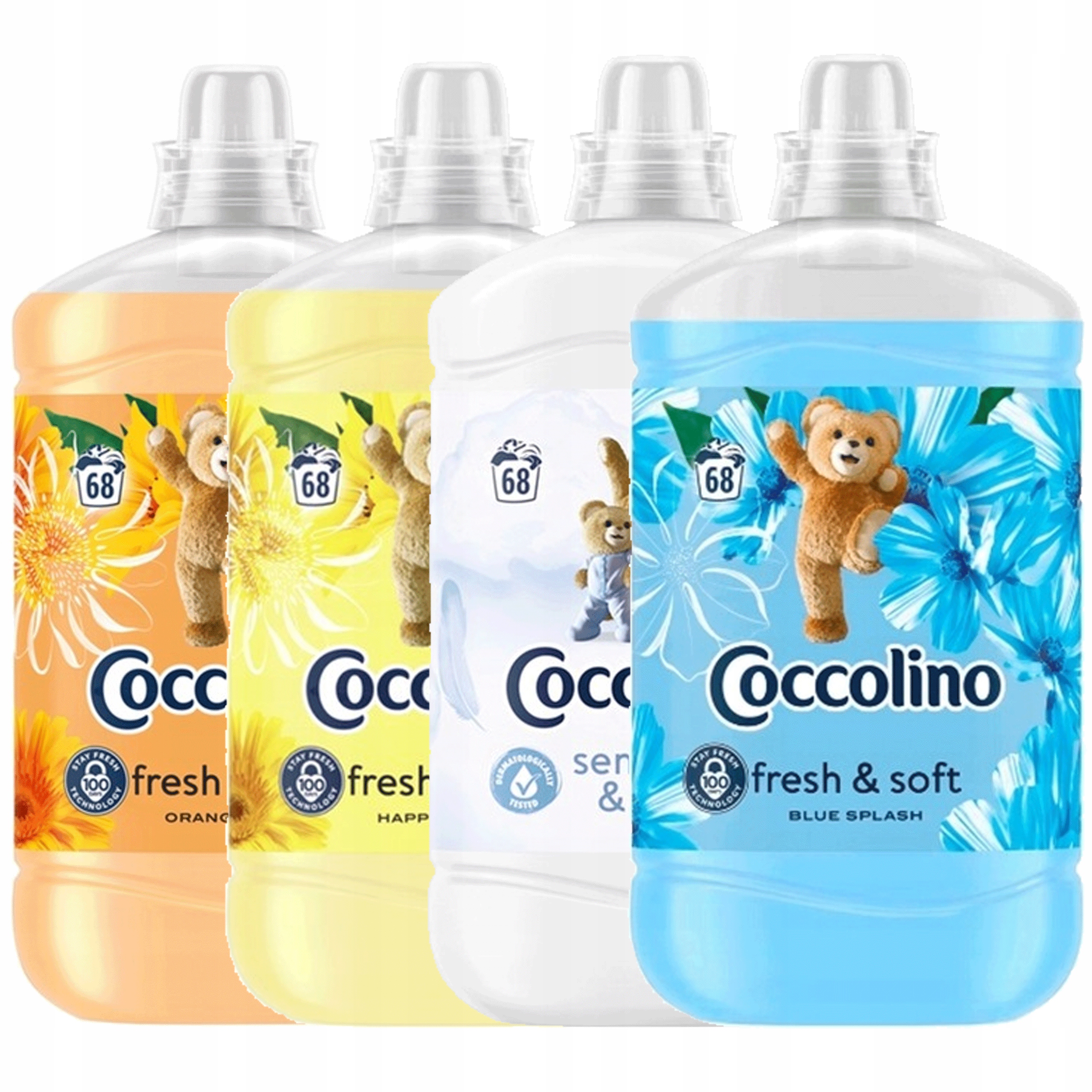 Levně Sada Coccolino Creations Orange Rush & Happy Yellow 1,7l x4 MIX 6,8l