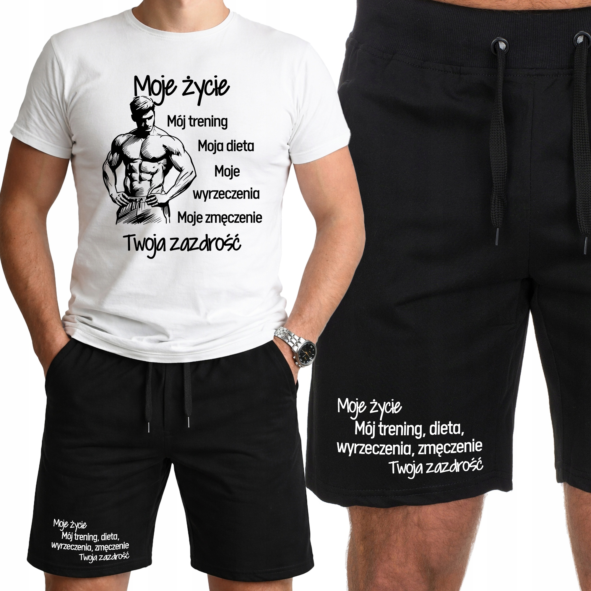 Sportovní komplet Pánský Set Oblečení na Trénink Posilovna Vaše Závist- M