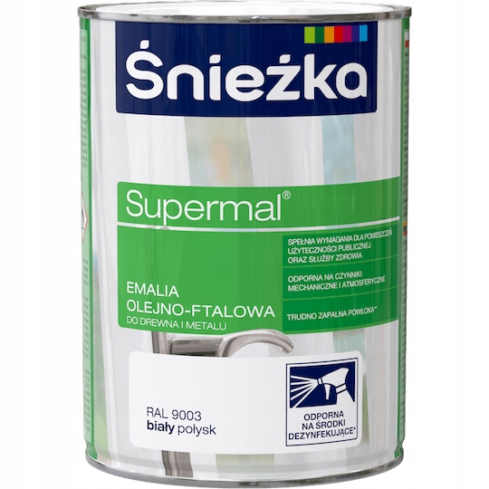 

Śnieżka Supermal Olejno-ftalowa Biały Połysk 0,8L