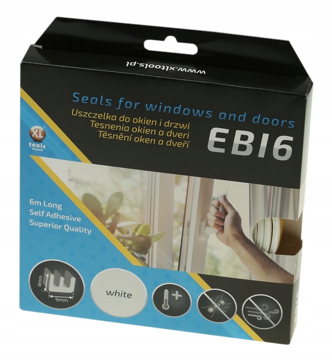 USZCZELKA GUMOWA SAMOPRZYLEPNA TYP E BIAŁA 6 m