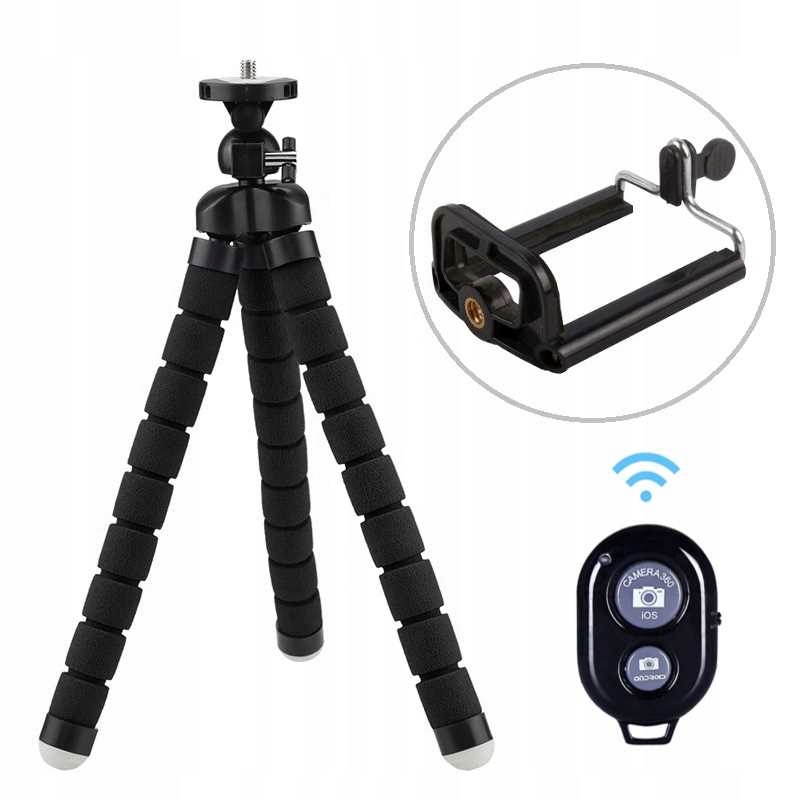 STATYW na APARAT KAMERĘ SMARTFON 1/4 GIĘTKI MAŁY TRIPOD ELASTYCZNY+PILOT