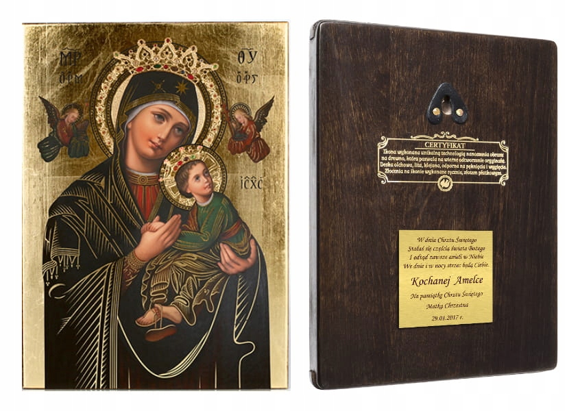 Ikona Panna Mária ustavičnej pomoci pozlátený rytec Jubileum Birmovanie