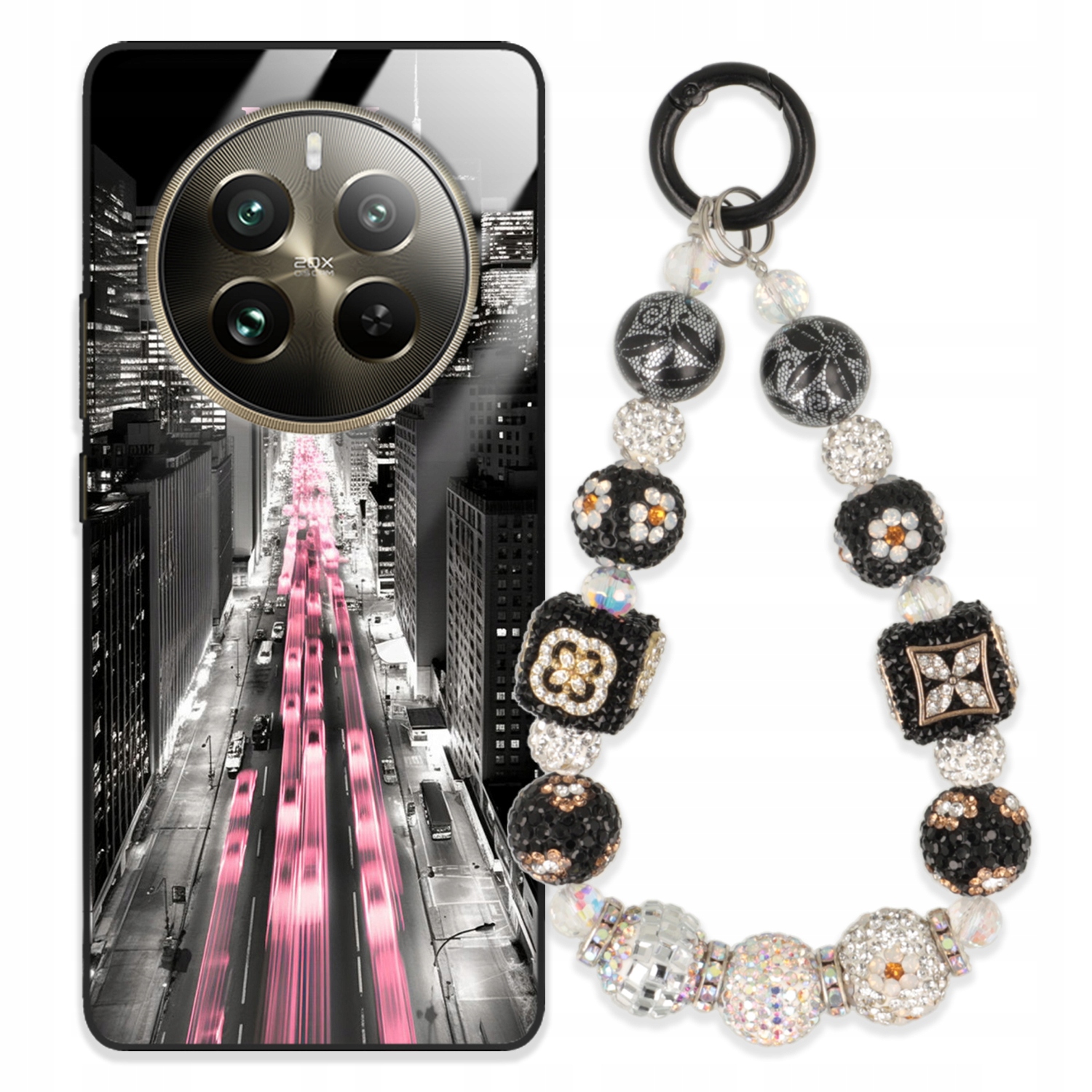 Pouzdro Pro Realme 12 Pro Glass Přívěsek Na Klíče Elegantní Kryt Premium Vzory