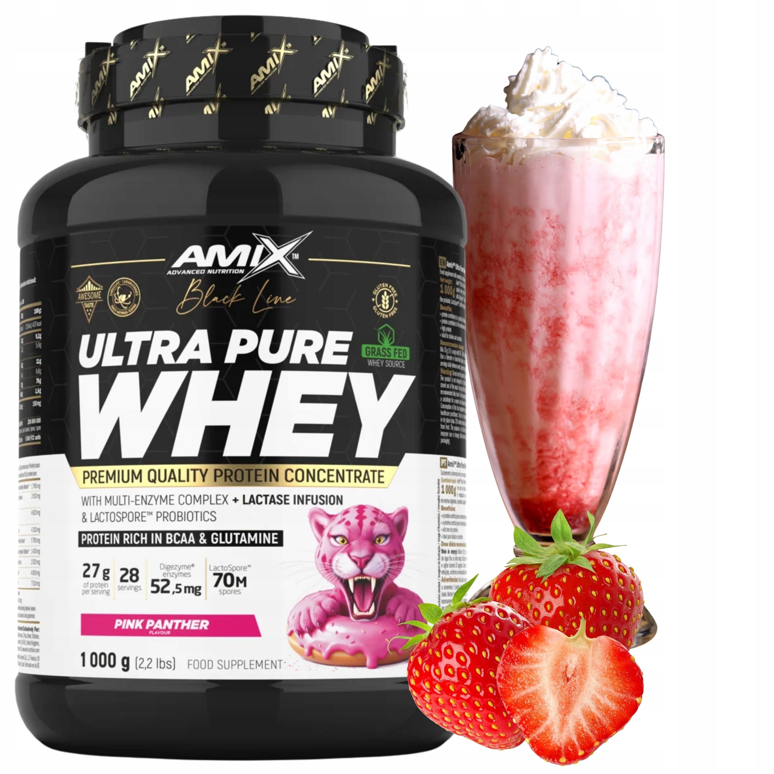Syrovátkový Koncentrát Wpc Protein Ultra Pure Whey Jahoda 1000 g