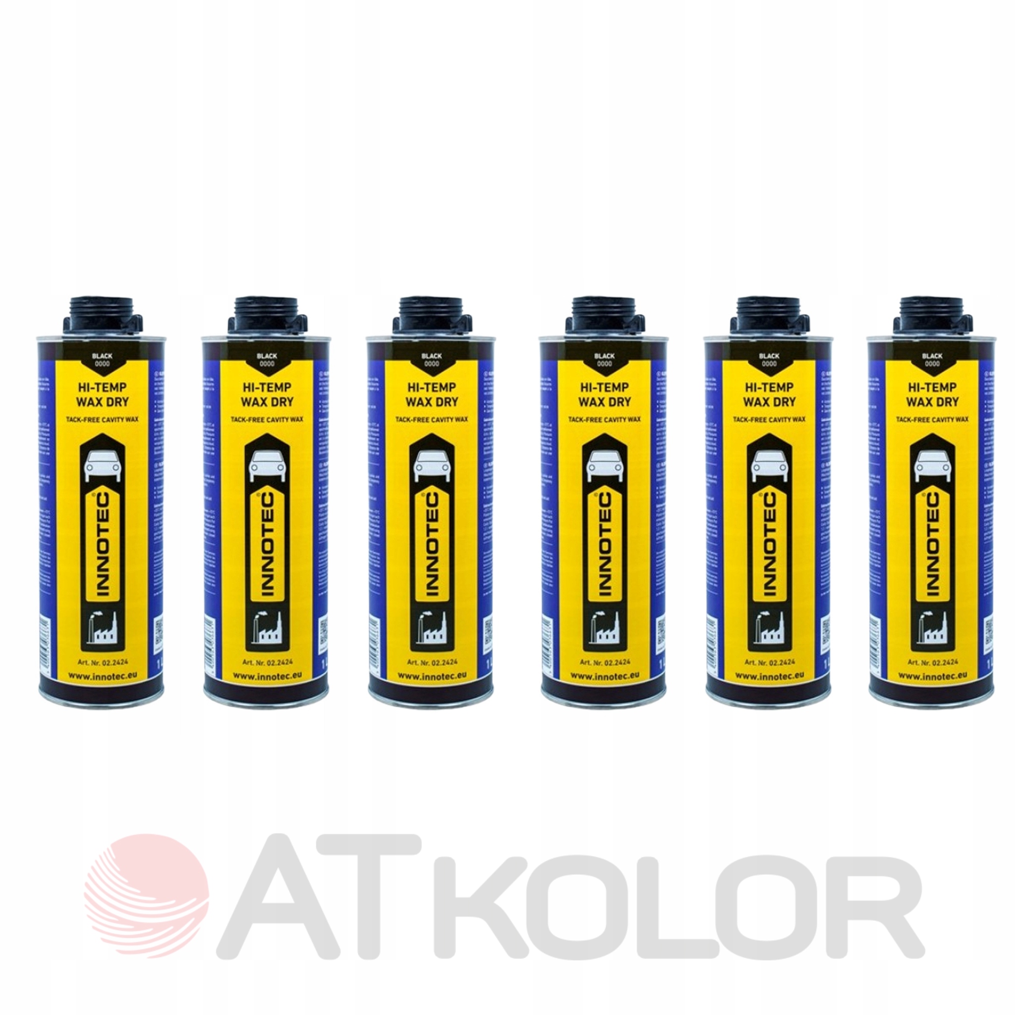 6X Čierny suchý vosk na údržbu podvozku Innotec Hi-Temp Wax Dry
