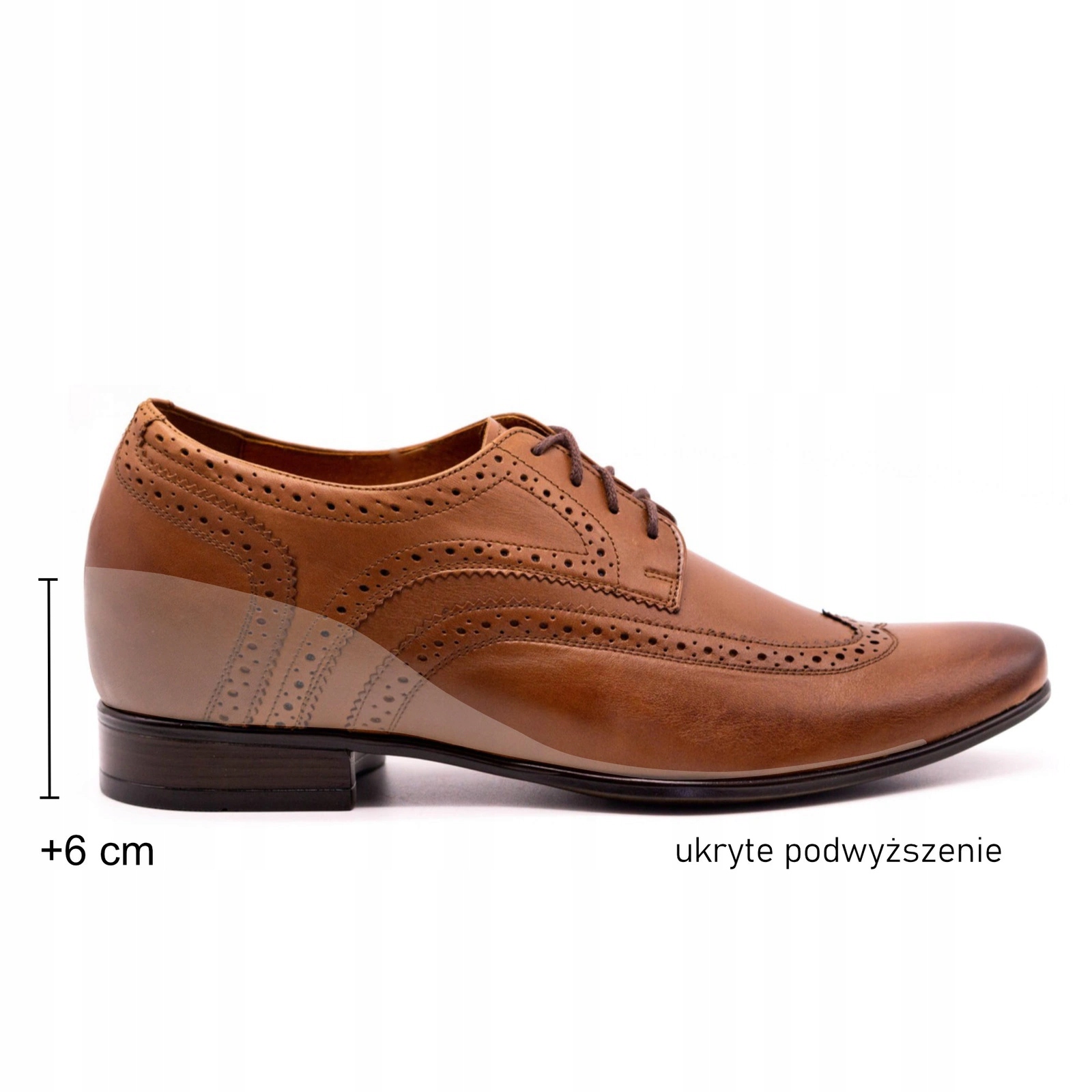 Pánské vyvýšené boty 6 cm vizitkové 617P hnědé 40