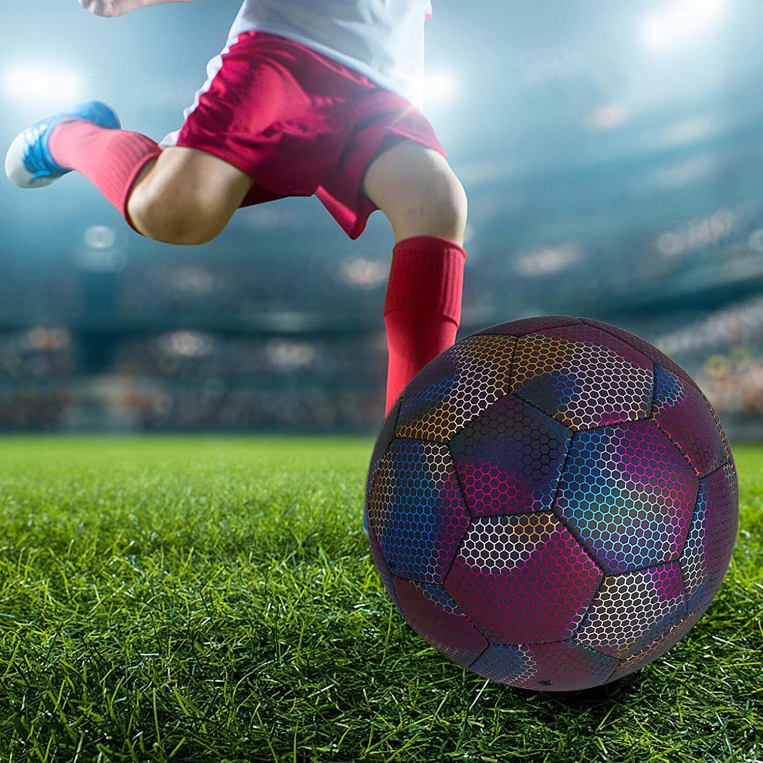 ODBLASKOWA PIŁKA NOŻNA ROZMIAR 5, ŚWIECĄCA W CIEMNOŚCI, Z POMPKĄ, TRENINGU Model Odblaskowa piłka nożna