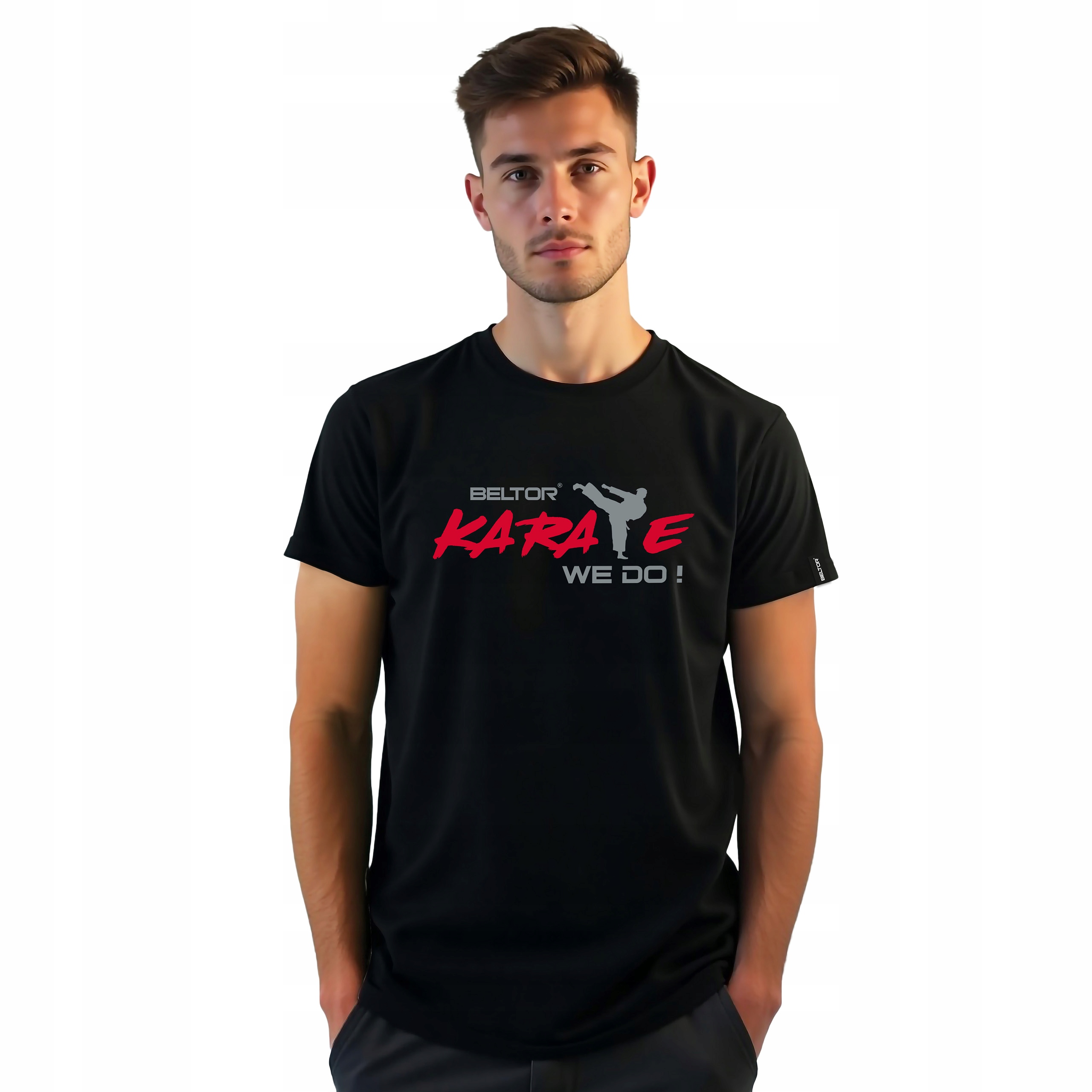 Beltor Koszulka Karate Geri T-shirt Czarny Sportowa Na Wf r. 4XS