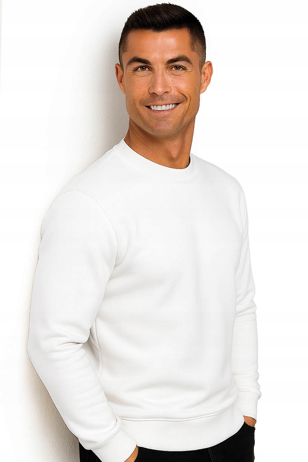 Bluza Męska Premium Modna Dresowa Sportowa Bawełniana Biała M