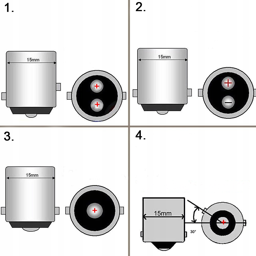 POMARAŃCZ led 13 SMD 5050 R5W R10W BA15S 12V Numer katalogowy części 15