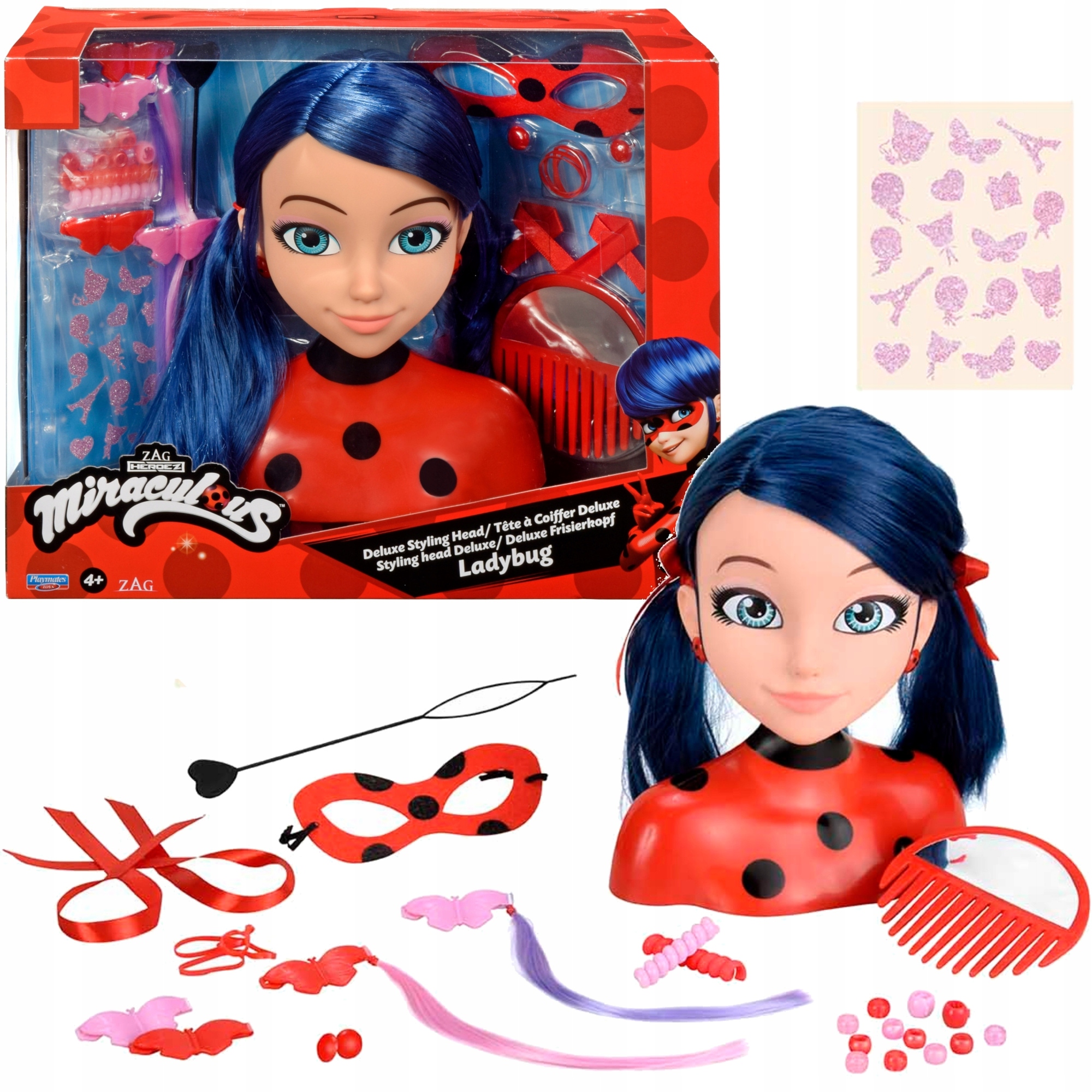 MIRACULOUS BIEDRONKA DELUXE GŁOWA DO STYLIZACJI CZESANIA WŁOSÓW+AKC