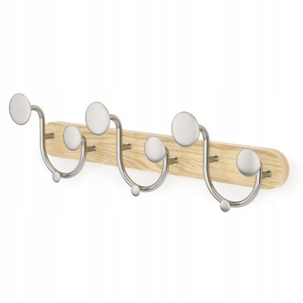 Nástěnný věšák na oblečení bundy do předsíně hnědý přírodní Melody 9