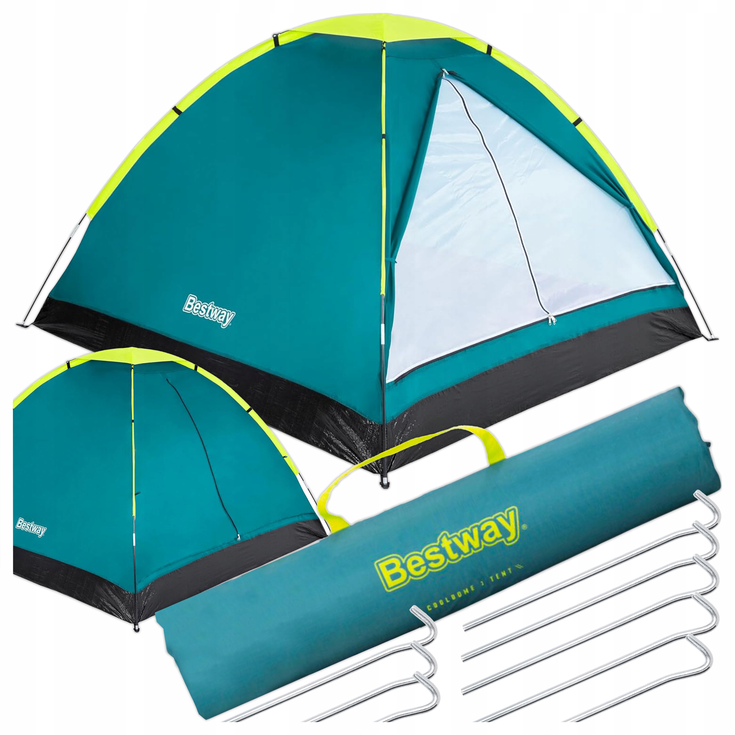 Stan Kempingový Voděodolný Moskytiéra 2-MÍSTNÁ 3-MÍSTNÁ Sada Taška