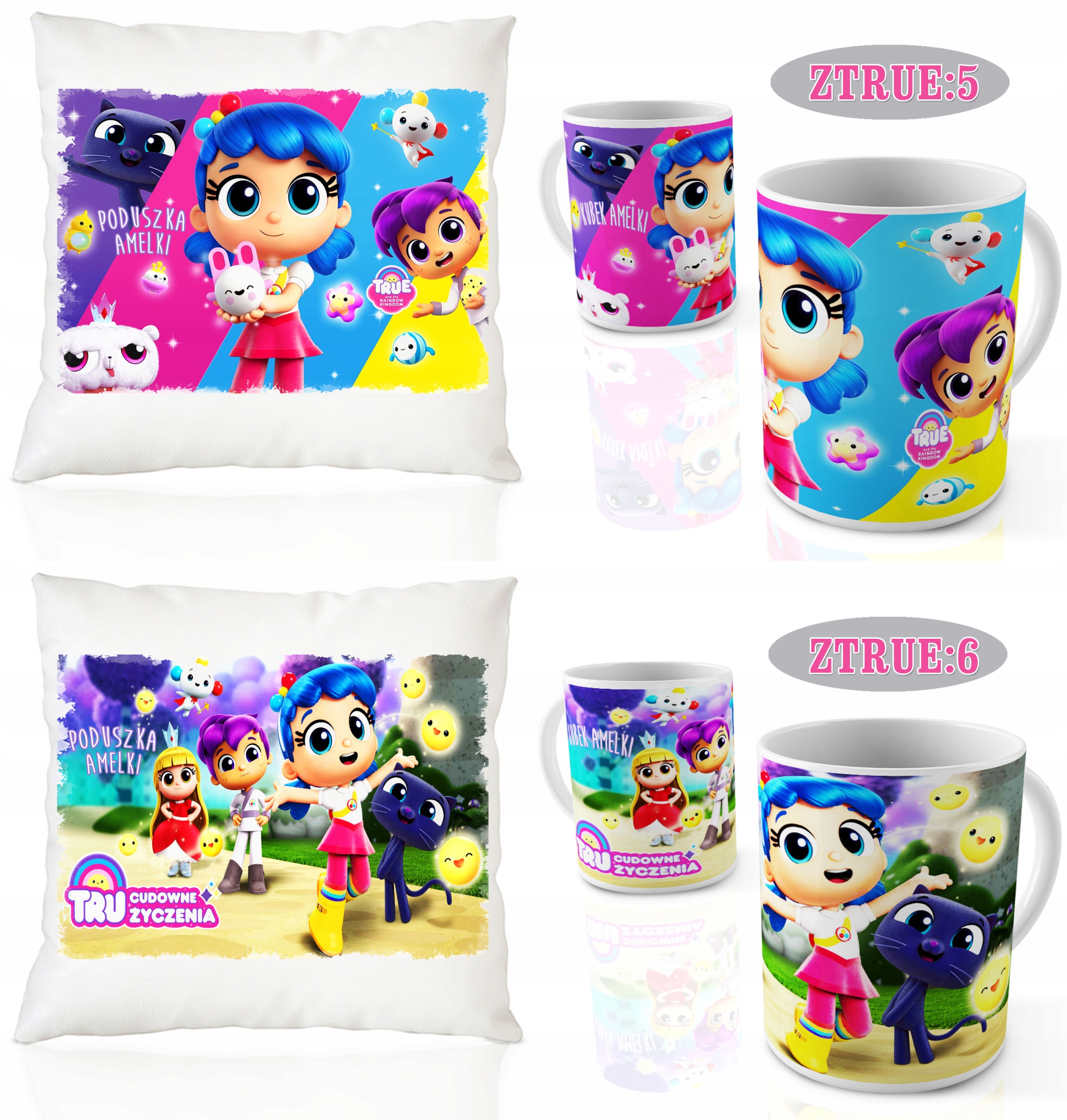 ZESTAW KUBEK + PODUSZKA TRU I TĘCZOWE KRÓLESTWO Kod producenta 00