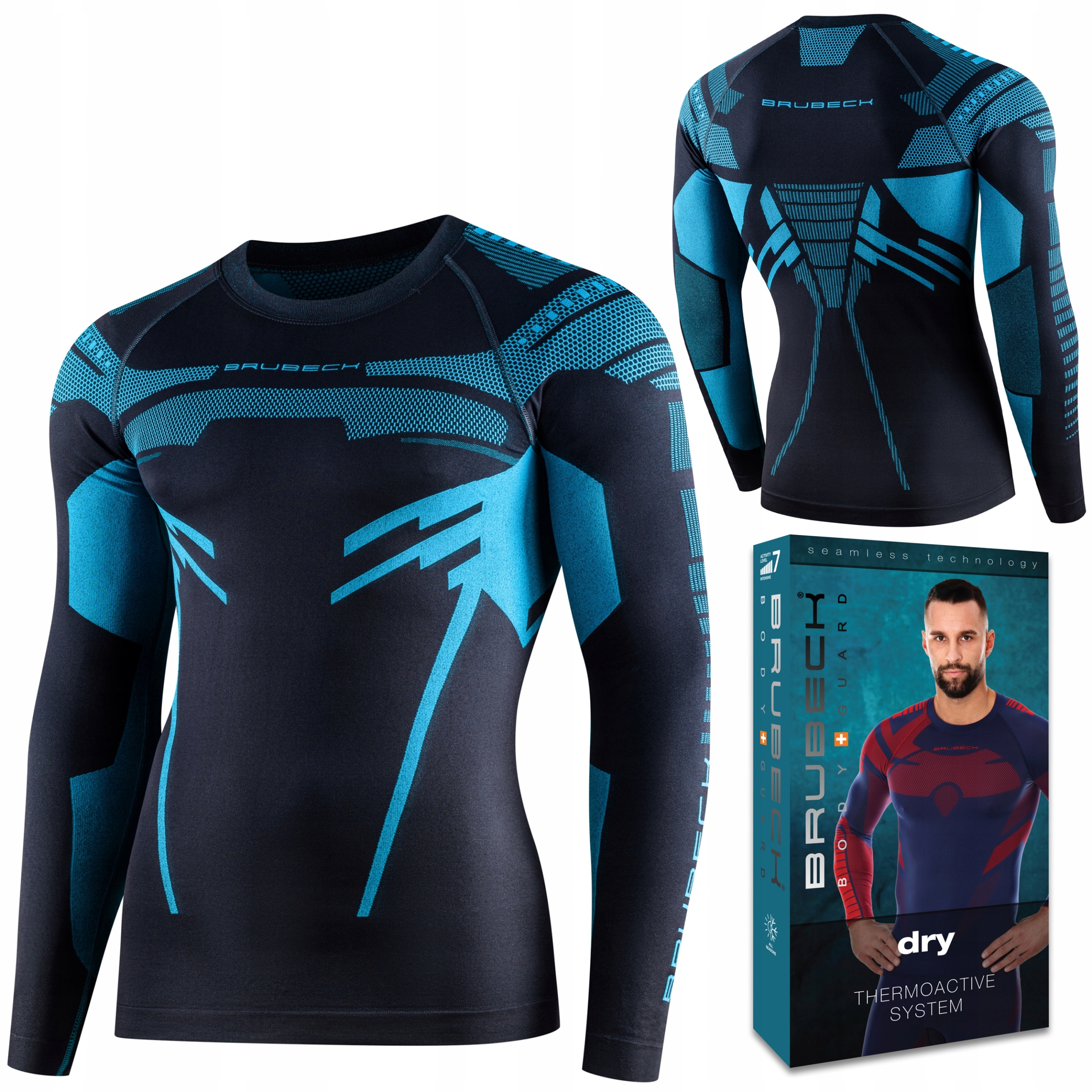 Pánské Termoaktivní tričko Brubeck Dry sportovní Dlouhý Rukáv XXL