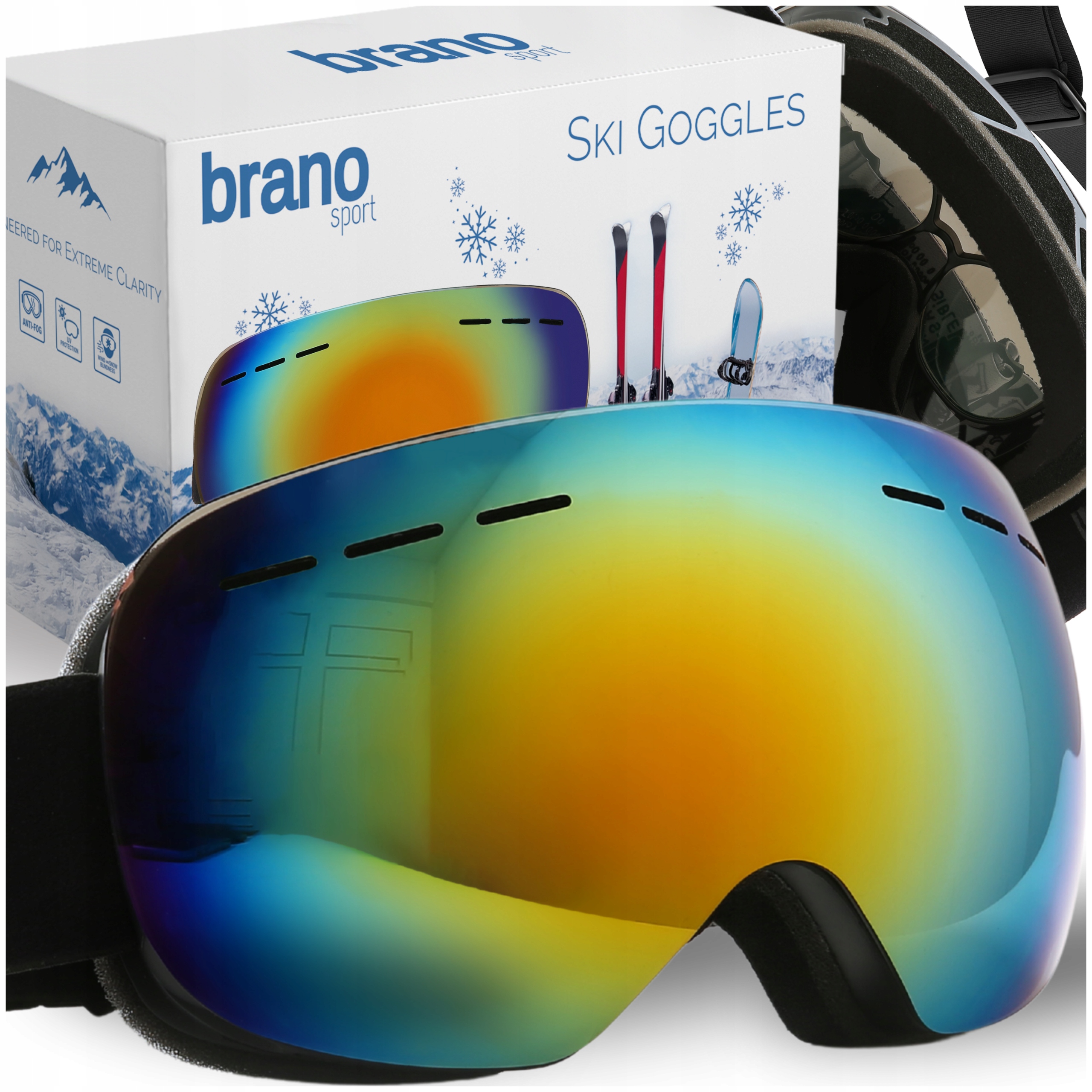 Lyžařské brýle Brýle na lyže Snowboard Zima Větruodolné Antipara