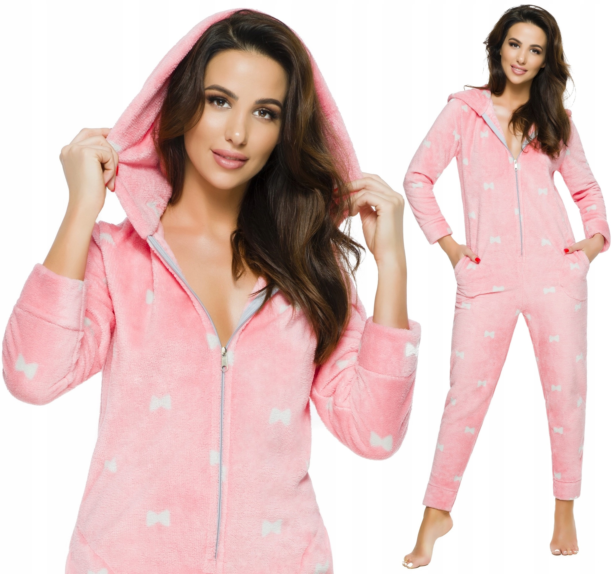 

Piżama Ciepły Kombinezon Kaptur Onesie Pajac L