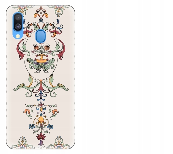 

Etui pokrowiec Samsung Galaxy A40 Vintage wzór kwi