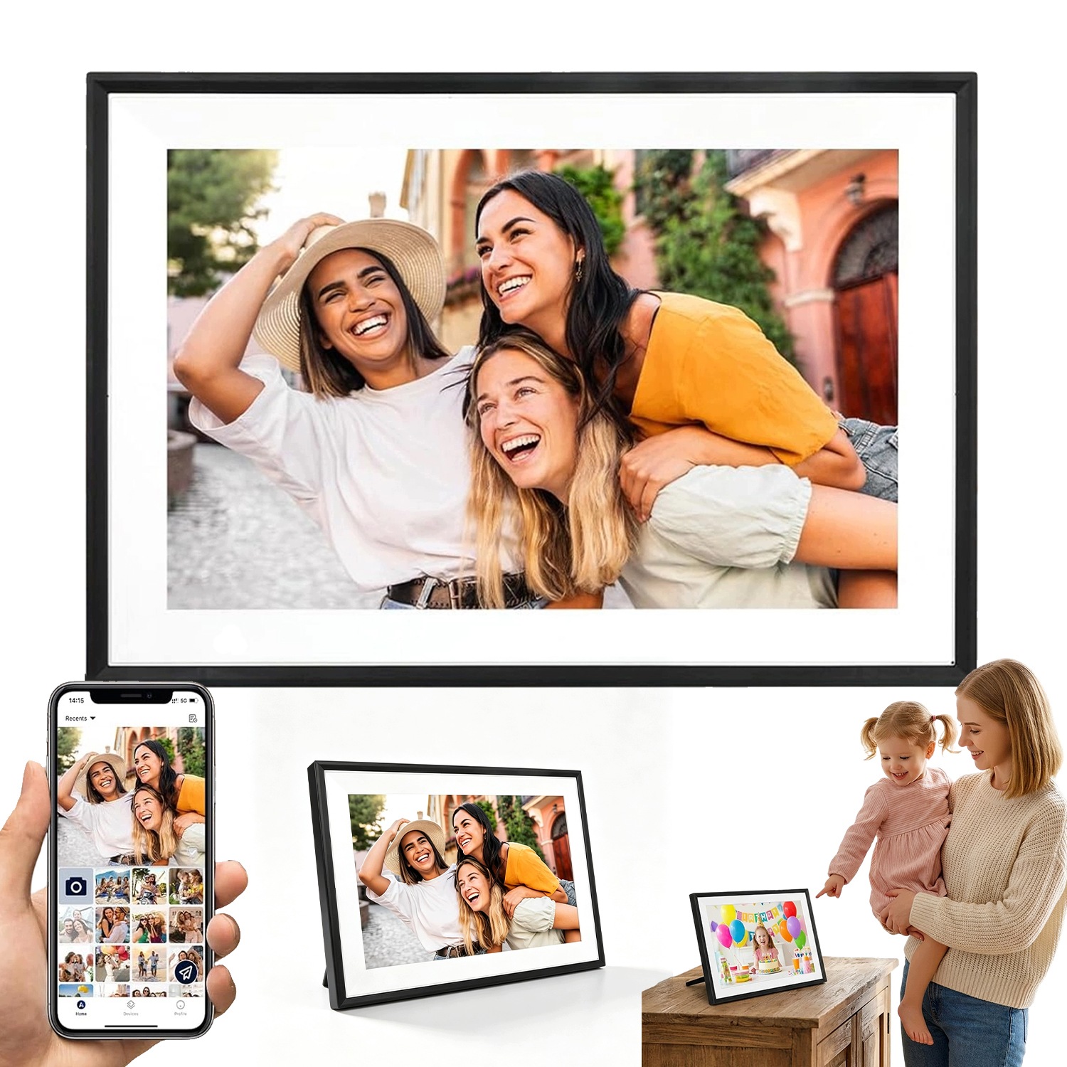 Digitální Rámeček Ips 10.1" Dotykový Displej 32GB Automatická Změna Fotografií