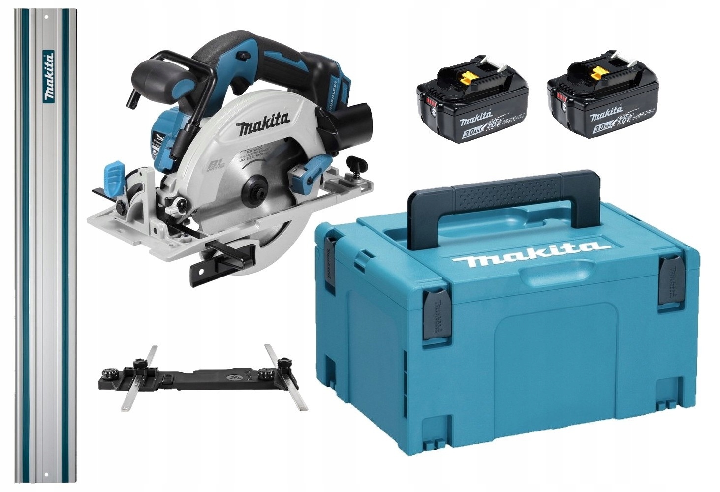 Makita Aku Piła Tarczowa Lxt 18V 2x3Ah BL1830 Adapter Szyna 1,5M DHS680ZJ