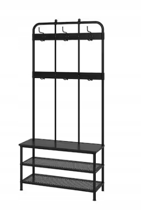 

Ikea Pinnig Wieszak na ubrania z ławą czarny 193cm