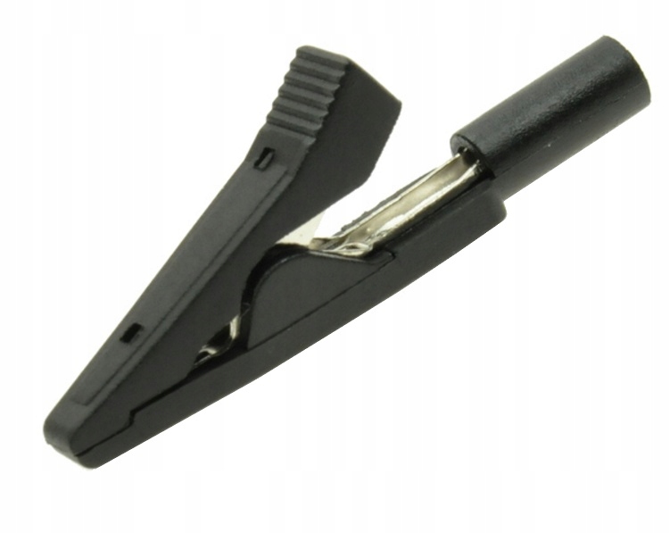 ZLACZE KROKODYLEK POMIAROWY GNIAZDO 2mm CZARNY IZO