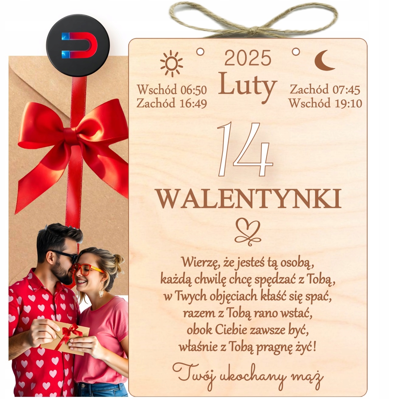 Dřevěná Kartička Z Kalendáře Dárek K Valentýnu Od Manžela Pro Manželku Magnet
