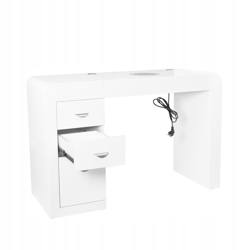 Kosmetický stůl 312 s kazetovým absorbérem, bílý, pravý
