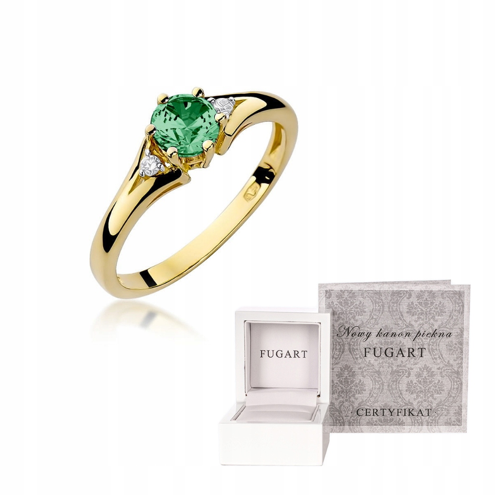 Prstýnek s brilianty a smaragdem r25