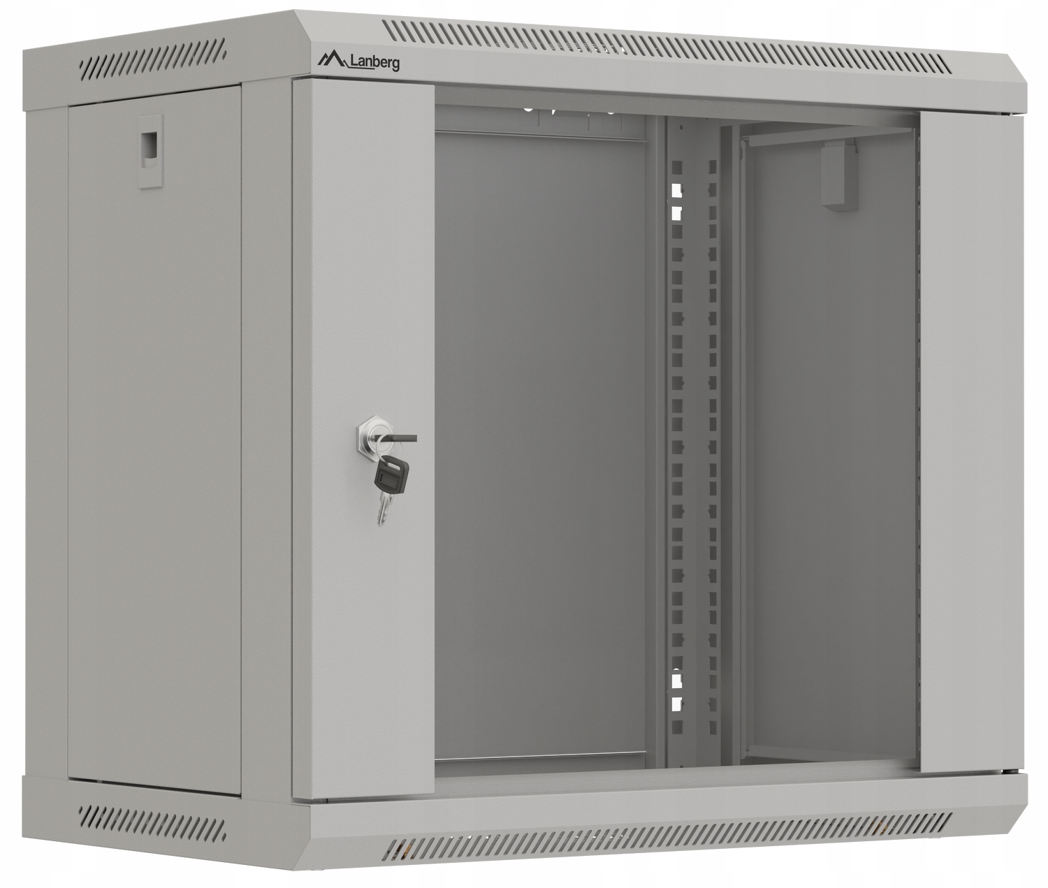 9U 19" Szafa Rack Wisząca Monitoring Sieć Szafka Szklane Drzwi 350 Szara