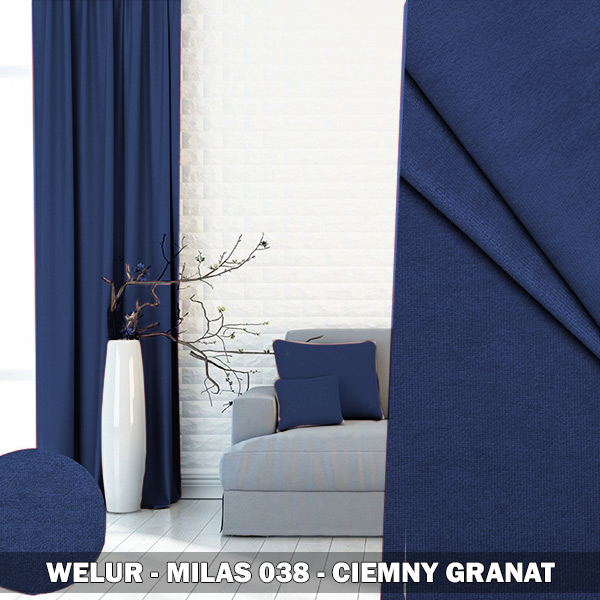 

Zasłony Tkanina Milas Mb 038 Ciemny Granat 140