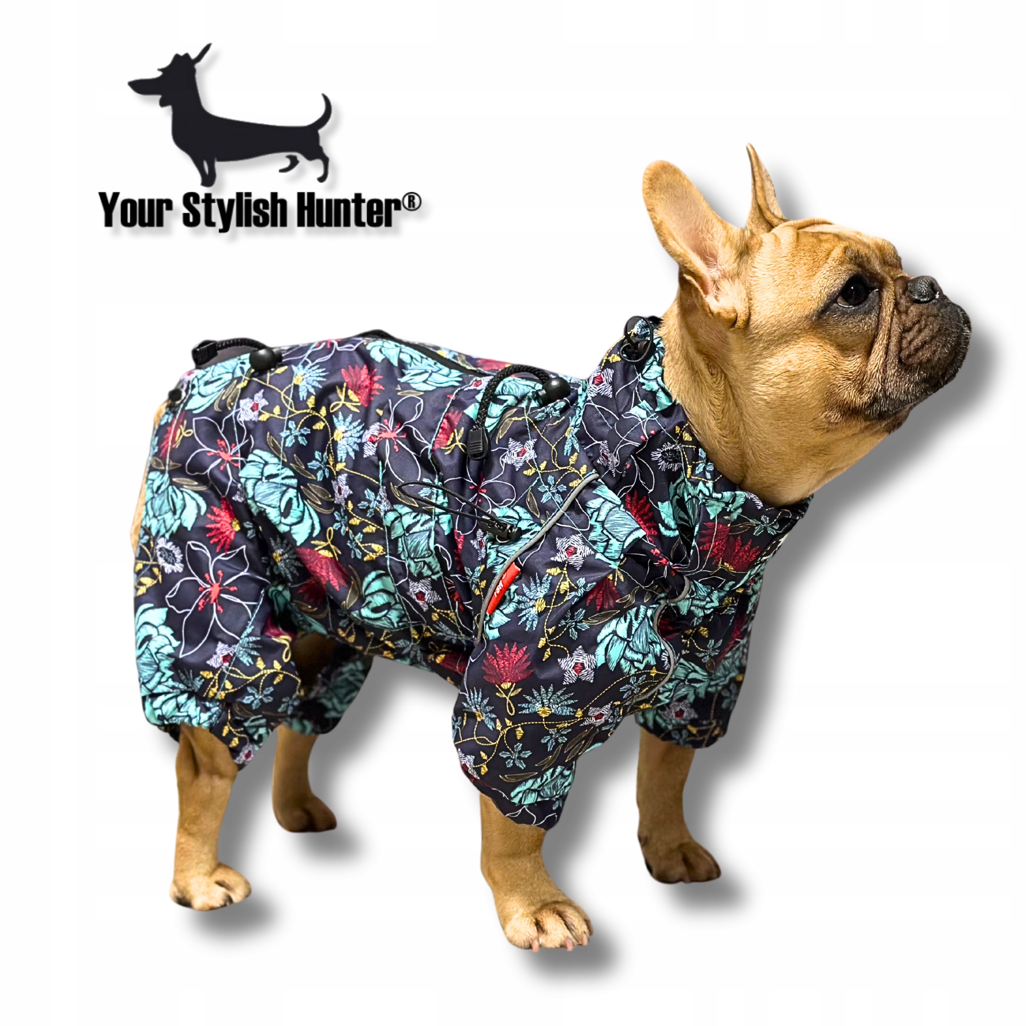 Levně Nepromokavý pláštěnkový overal s regulací pro psa fenku S